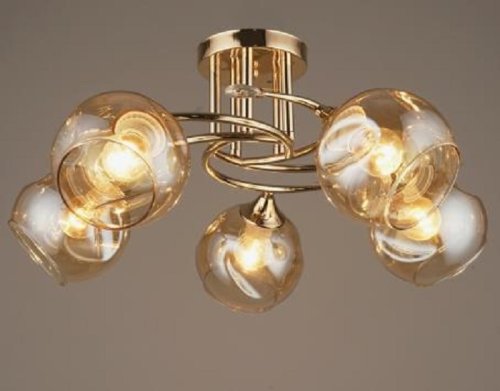 Люстра потолочная пятирожковая Мелодия Света Е27 Золото фото Люстра потолочная пятирожковая Мелодия Света Е27 Золото картинка